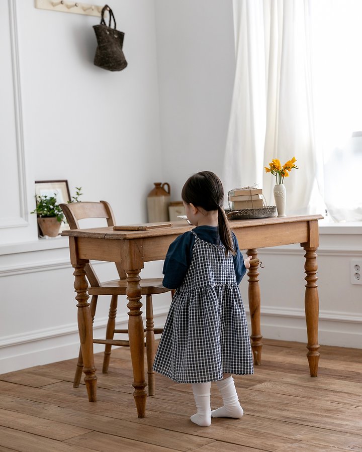 Oatmeal - Korean Children Fashion - #magicofchildhood - Molly Check One-piece - 12