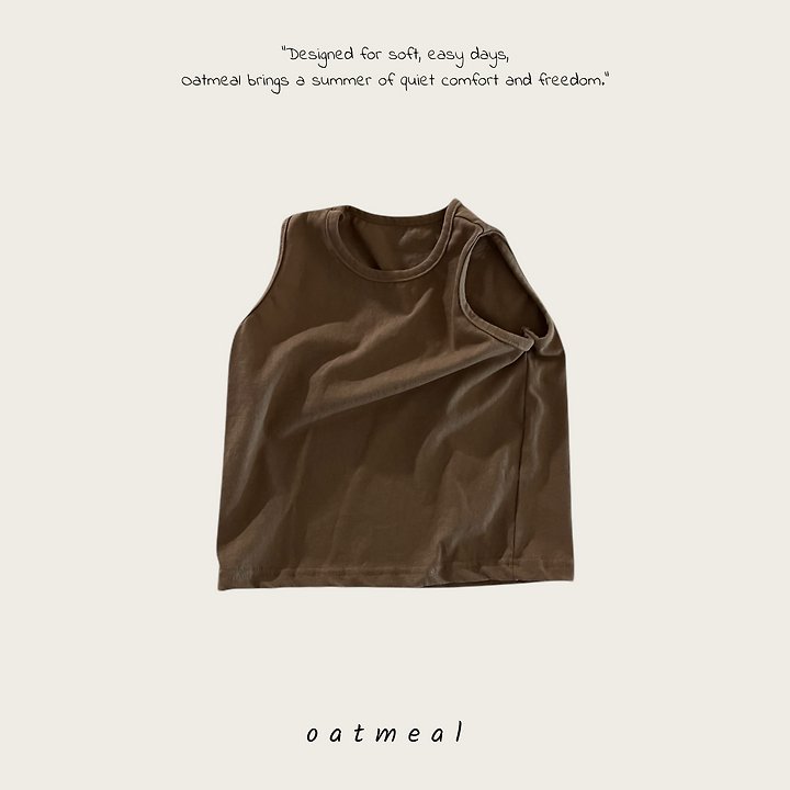 Oatmeal - Korean Children Fashion - #minifashionista - Velo Sleeveless - 3