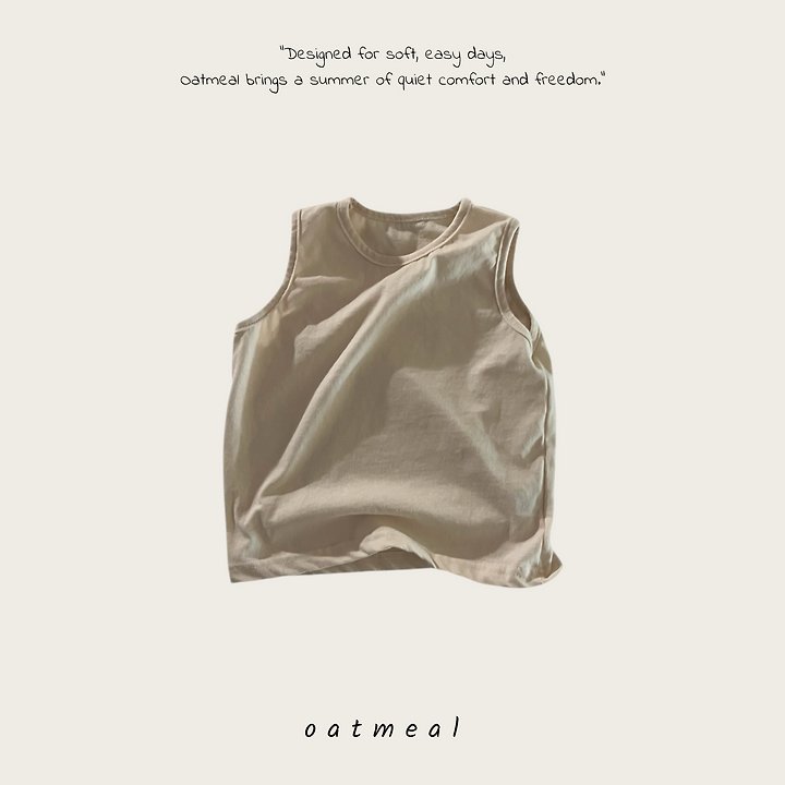 Oatmeal - Korean Children Fashion - #minifashionista - Velo Sleeveless - 4
