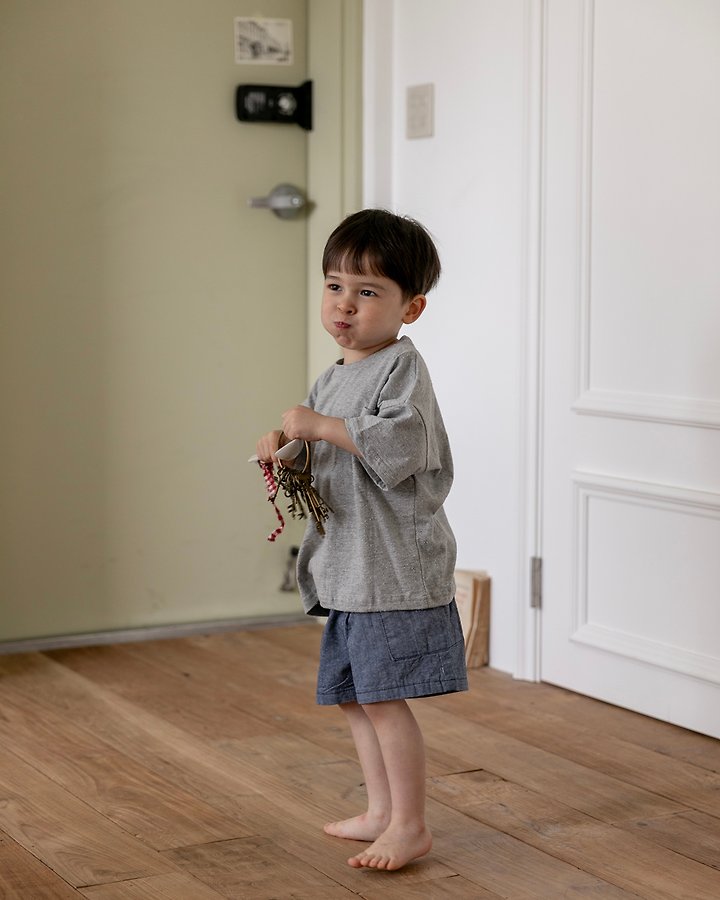 Oatmeal - Korean Children Fashion - #todddlerfashion - Pocket Round Tee - 10