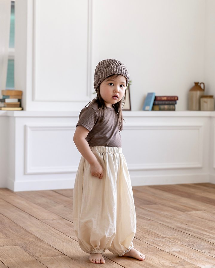 Oatmeal - Korean Children Fashion - #toddlerclothing - Cos Style Round Tee - 12