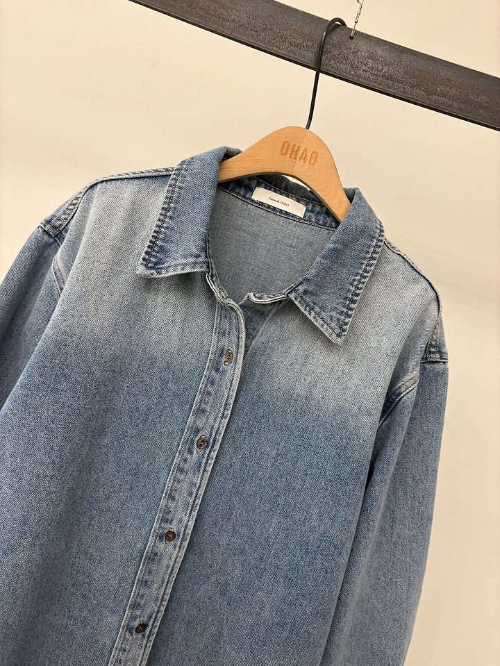 Ohao - Korean Women Fashion - #momslook - Denim Shirt - 2
