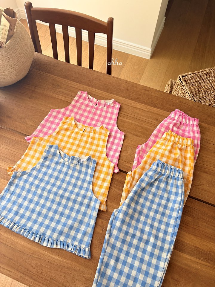 Ohho - Korean Children Fashion - #childofig - Check Frill Sleeveless - 3