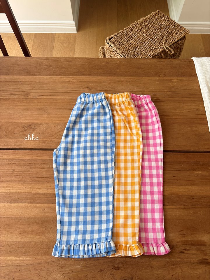Ohho - Korean Children Fashion - #childrensboutique - Check Frill Pants - 3