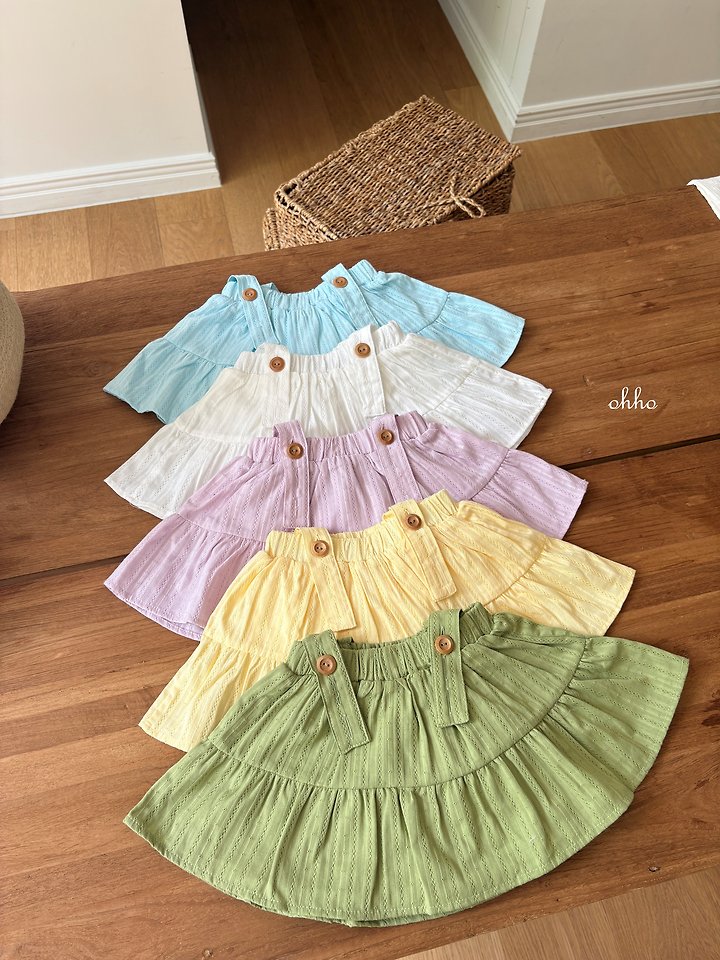 Ohho - Korean Children Fashion - #childrensboutique - Eyelet Shirring Skirt - 2