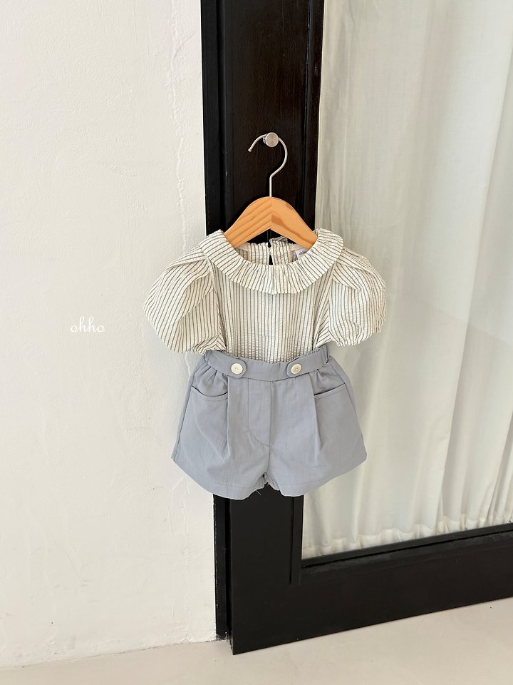 Ohho - Korean Children Fashion - #childrensboutique - Roel Stripe Blouse - 3