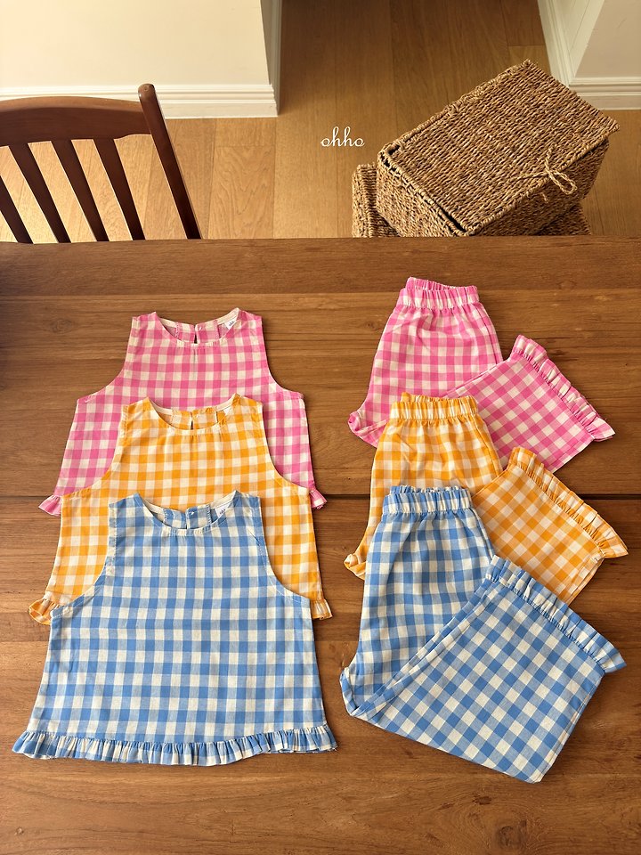 Ohho - Korean Children Fashion - #designkidswear - Check Frill Sleeveless - 5