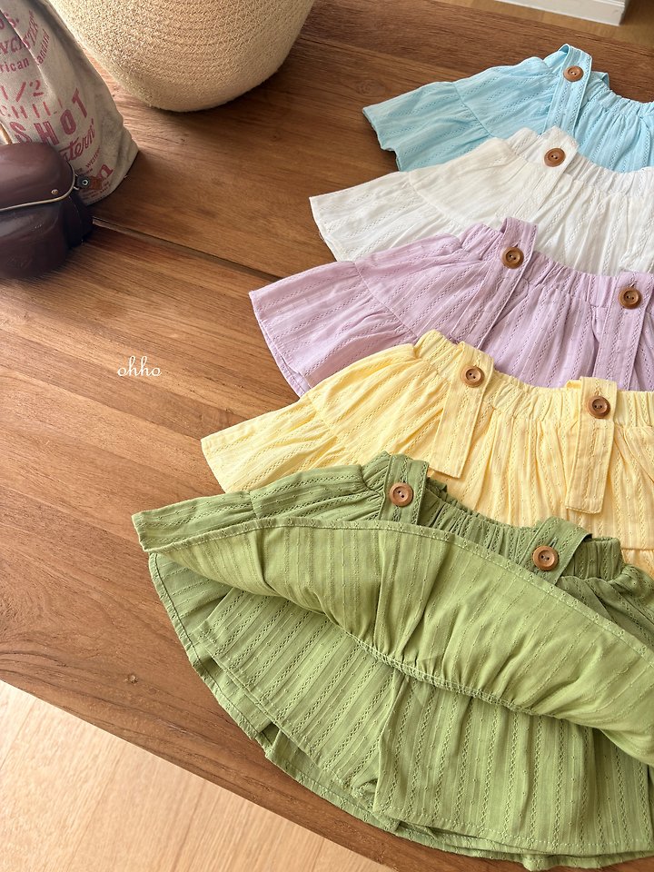 Ohho - Korean Children Fashion - #designkidswear - Eyelet Shirring Skirt - 3