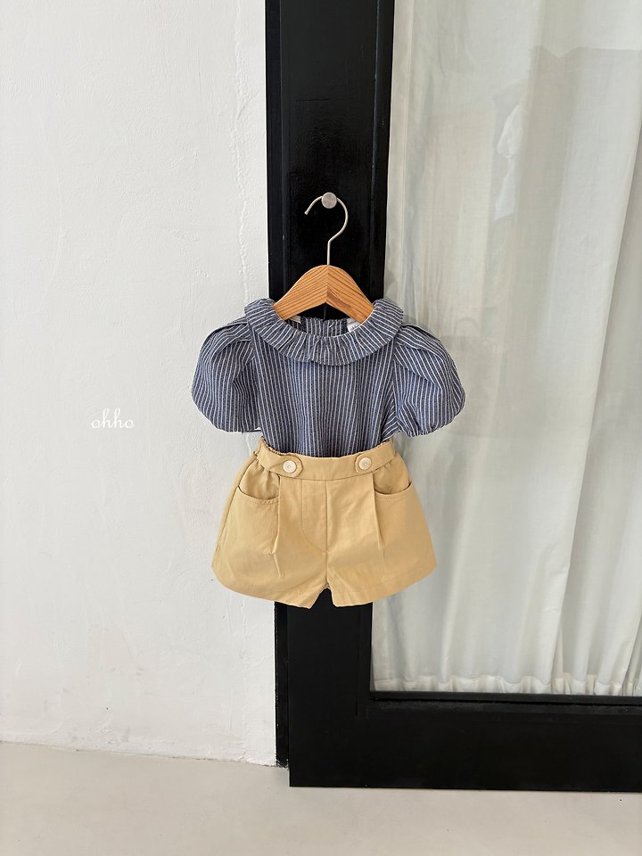 Ohho - Korean Children Fashion - #childrensboutique - Roel Stripe Blouse - 4