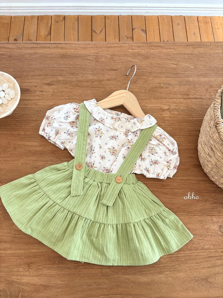 Ohho - Korean Children Fashion - #fashionkids - Eyelet Shirring Skirt - 5