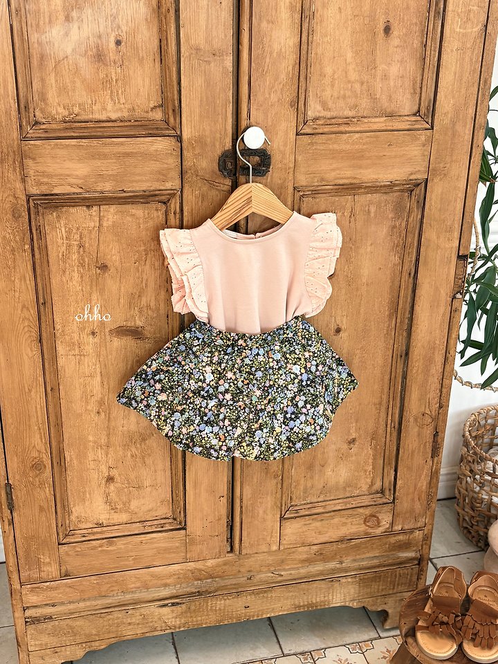 Ohho - Korean Children Fashion - #fashionkids - Floral Shirring Skirt - 4