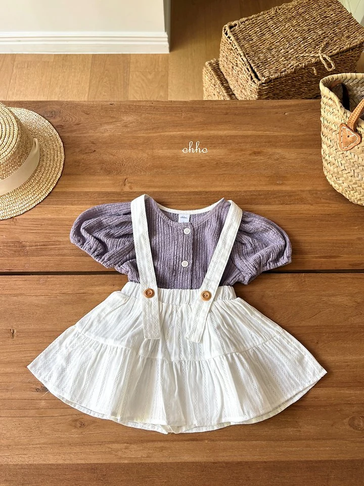 Ohho - Korean Children Fashion - #littlefashionista - Eyelet Shirring Skirt - 10
