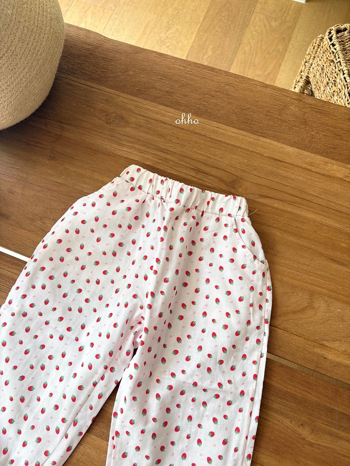 Ohho - Korean Children Fashion - #Kfashion4kids - Berry Berry Elastic Pants - 4