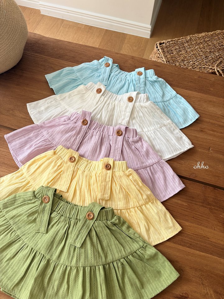 Ohho - Korean Children Fashion - #minifashionista - Eyelet Shirring Skirt - 12