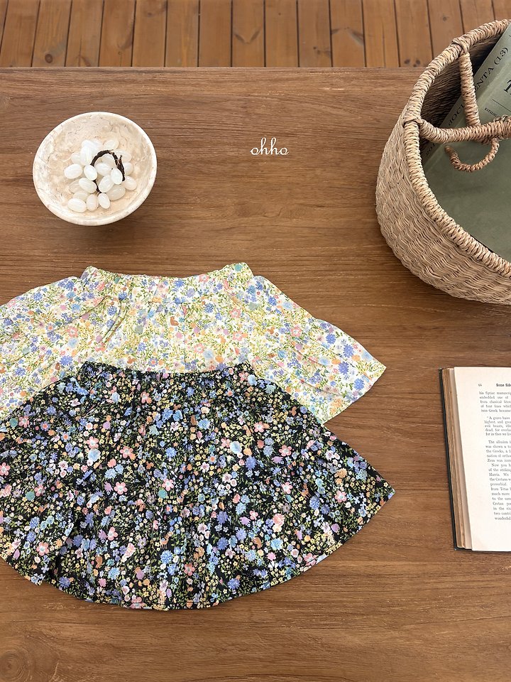 Ohho - Korean Children Fashion - #minifashionista - Floral Shirring Skirt - 10