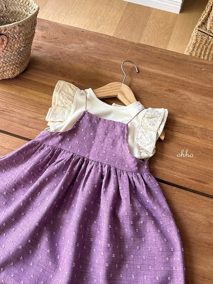 Ohho - Korean Children Fashion - #prettylittlegirls - Pom-Pom Strap One-piece - 3