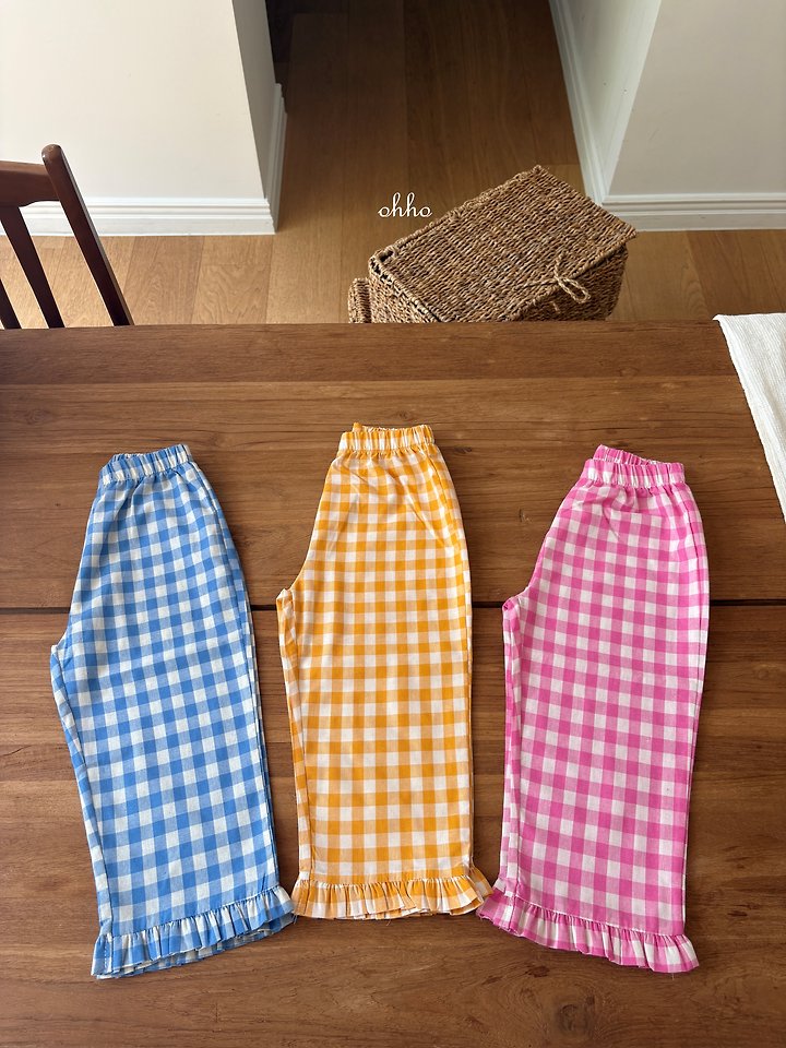 Ohho - Korean Children Fashion - #stylishchildhood - Check Frill Pants