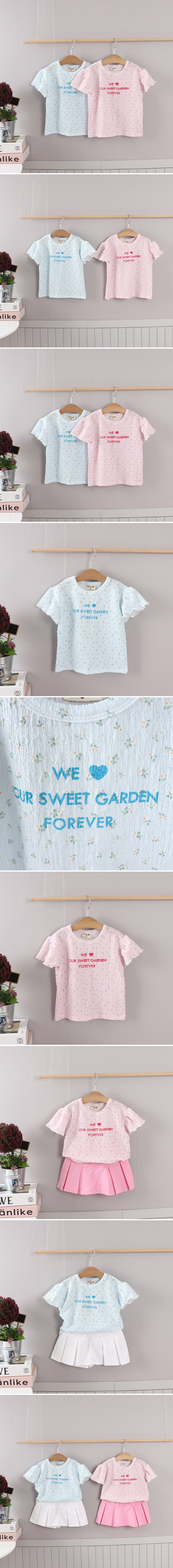Olive denim - Korean Children Fashion - #childofig - Span Flower Tee