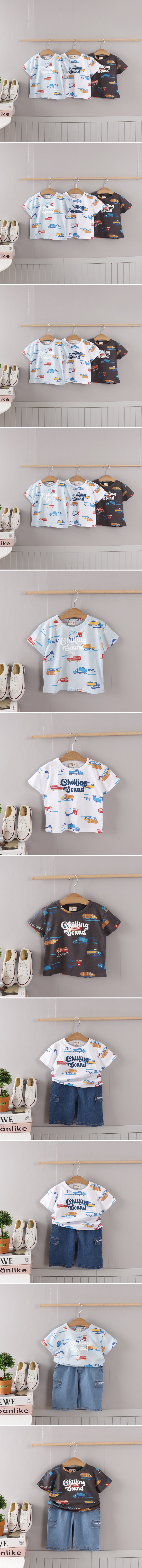 Olive denim - Korean Children Fashion - #magicofchildhood - Heavy Equipment Tee