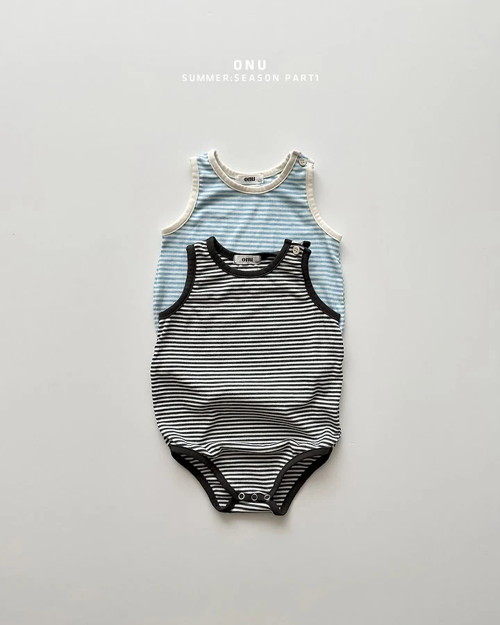 Onu - Korean Baby Fashion - #onlinebabyshop - Bebe Ice Sleeveless Suit