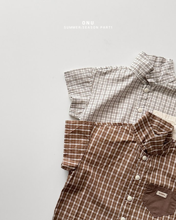 Onu - Korean Children Fashion - #kidzfashiontrend - Summer Check Shirt - 4