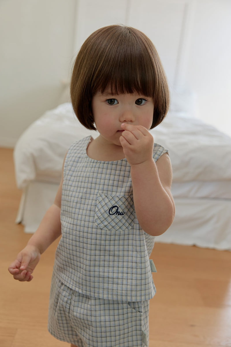 Onu - Korean Children Fashion - #childofig - Check Sleeveless Blouse - 12