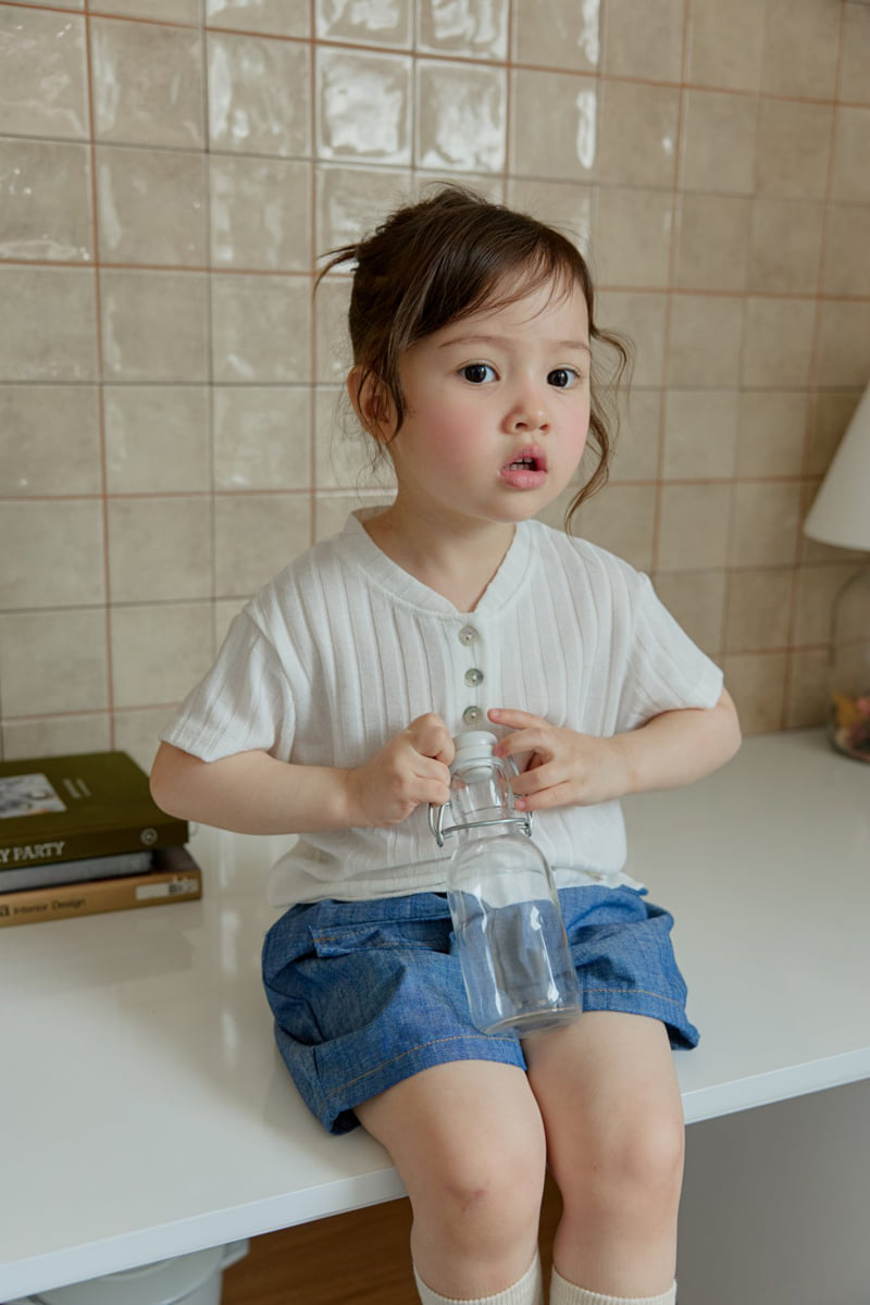 Onu - Korean Children Fashion - #childofig - Ribbed Button Tee - 9