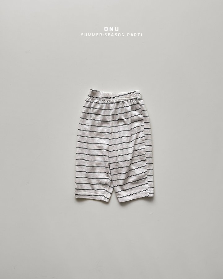 Onu - Korean Children Fashion - #childofig - 8-Length Stripe Pants - 3
