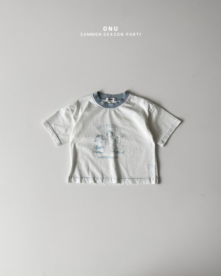 Onu - Korean Children Fashion - #childofig - Bunny Bear Short Sleeve Tee - 2