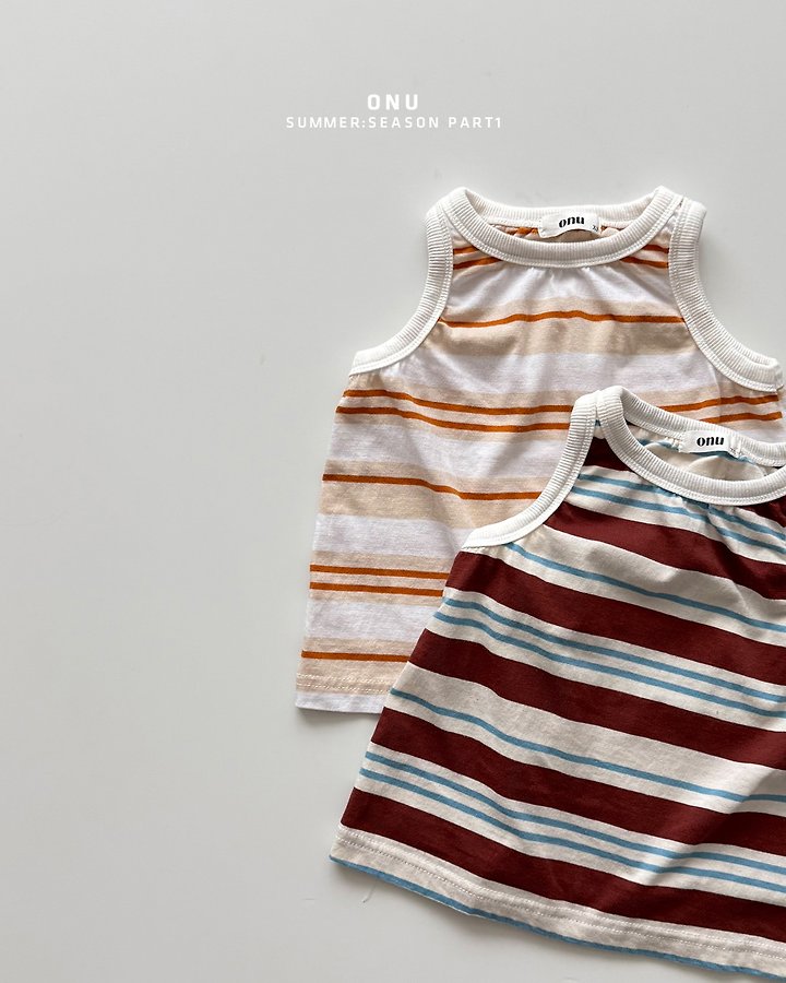 Onu - Korean Children Fashion - #prettylittlegirls - Stripe Rappa Sleeveless - 4