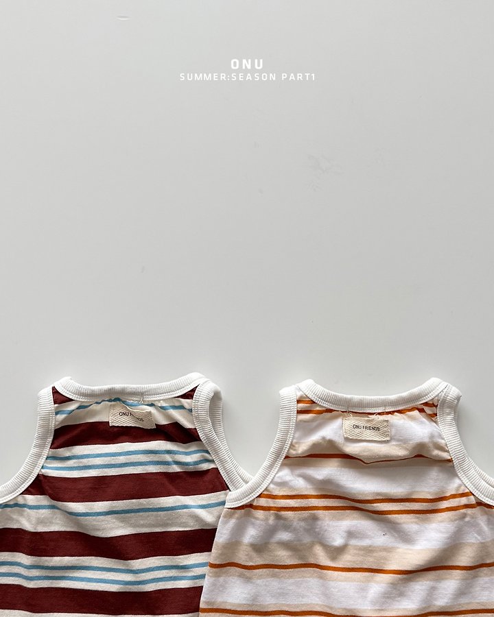 Onu - Korean Children Fashion - #childofig - Stripe Rappa Sleeveless - 5