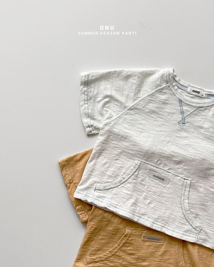 Onu - Korean Children Fashion - #childrensboutique - Stitch Short Sleeve Tee - 5