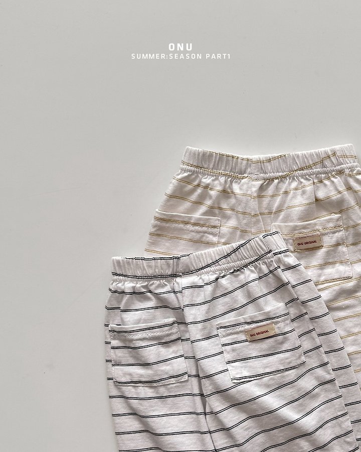 Onu - Korean Children Fashion - #childofig - 8-Length Stripe Pants - 4