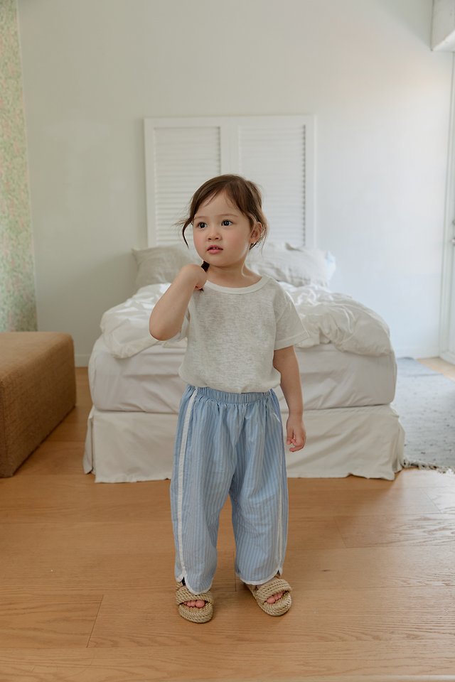Onu - Korean Children Fashion - #childrensboutique - Stripe Rappa Pants - 10