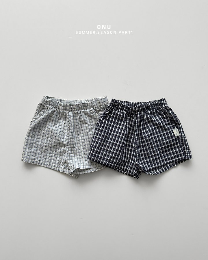 Onu - Korean Children Fashion - #designkidswear - Check Shorts