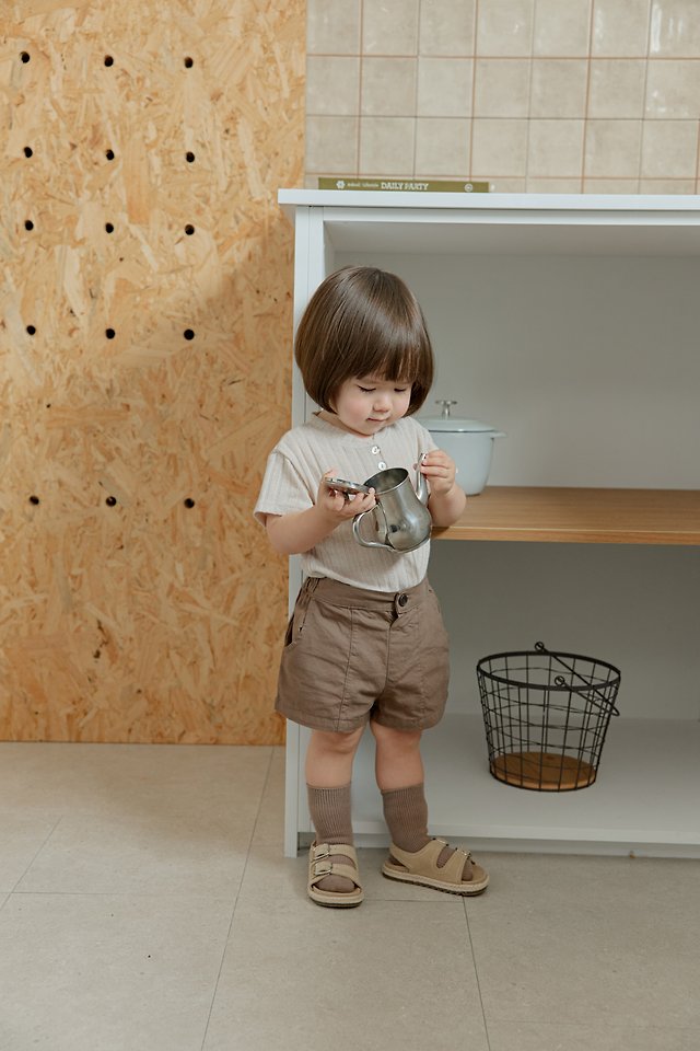 Onu - Korean Children Fashion - #designkidswear - Ribbed Button Tee - 11