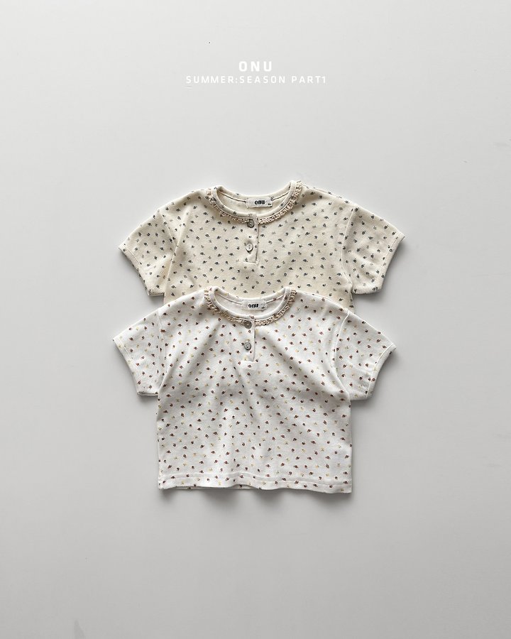 Onu - Korean Children Fashion - #designkidswear - Flower Lace Tee