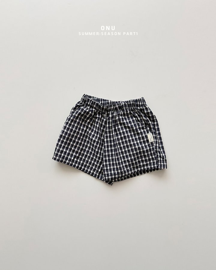 Onu - Korean Children Fashion - #fashionkids - Check Shorts - 3