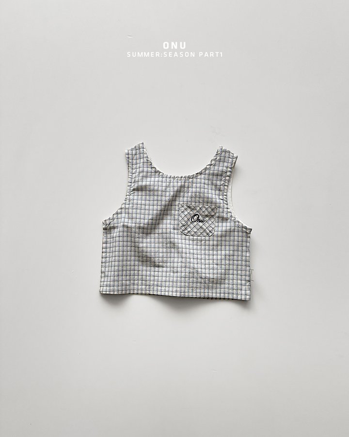 Onu - Korean Children Fashion - #fashionkids - Check Sleeveless Blouse - 2