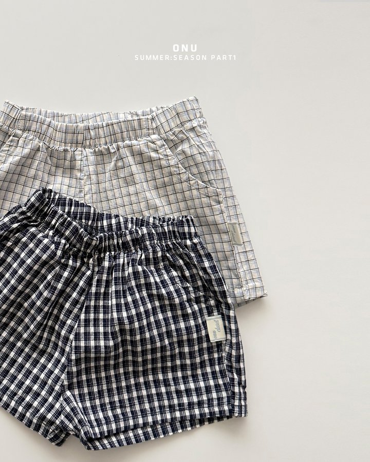 Onu - Korean Children Fashion - #fashionkids - Check Shorts - 4