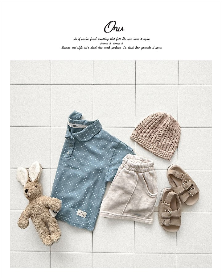 Onu - Korean Children Fashion - #kidsshorts - Dot Collar Short Sleeve Tee - 6