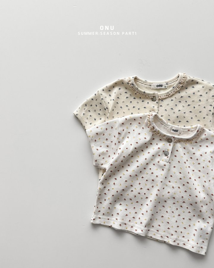 Onu - Korean Children Fashion - #fashionkids - Flower Lace Tee - 4