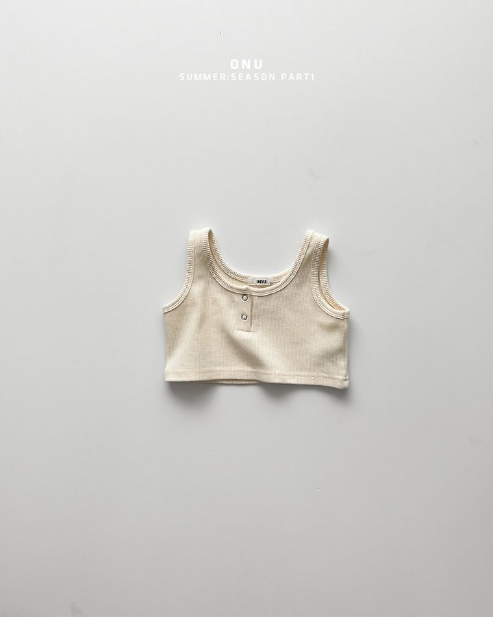 Onu - Korean Children Fashion - #kidsshorts - Mini Waffle Sleeveless - 2