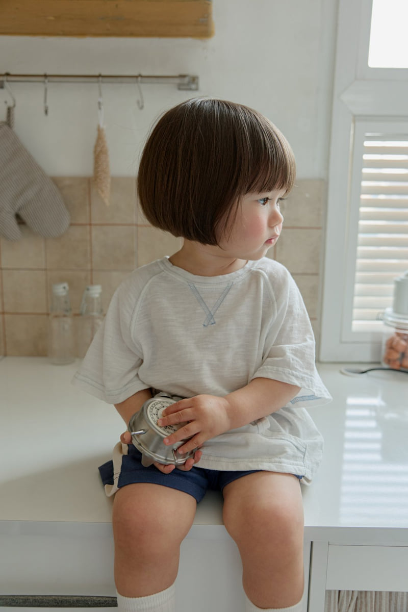 Onu - Korean Children Fashion - #kidsshorts - Stitch Short Sleeve Tee - 9