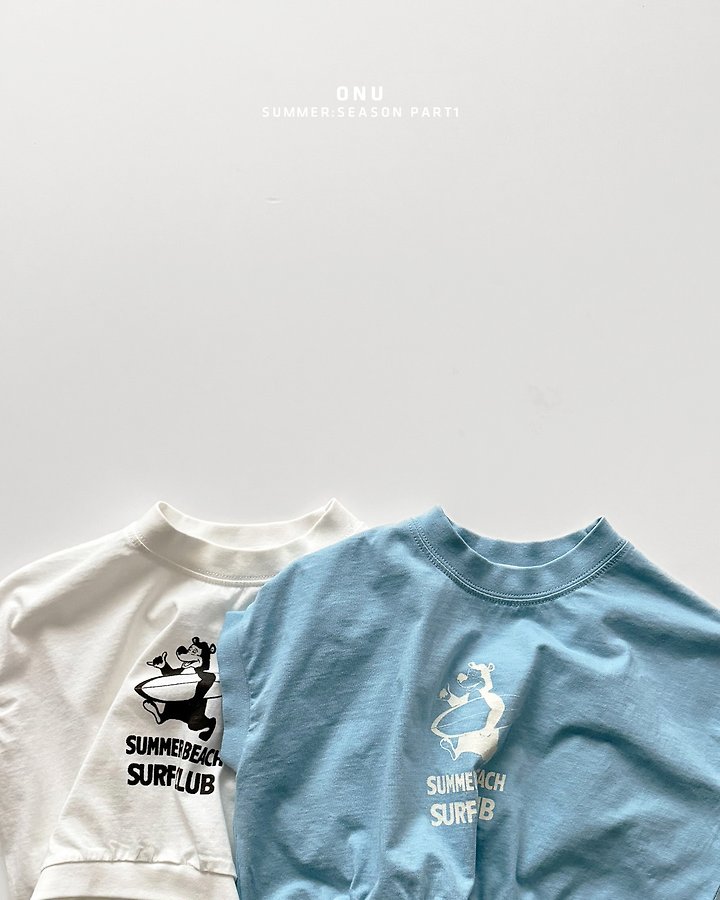 Onu - Korean Children Fashion - #kidsshorts - Surfing Bear Tee - 5