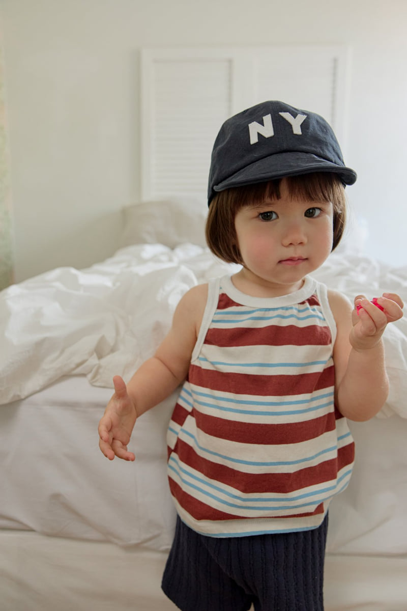 Onu - Korean Children Fashion - #kidsshorts - Stripe Rappa Sleeveless - 10