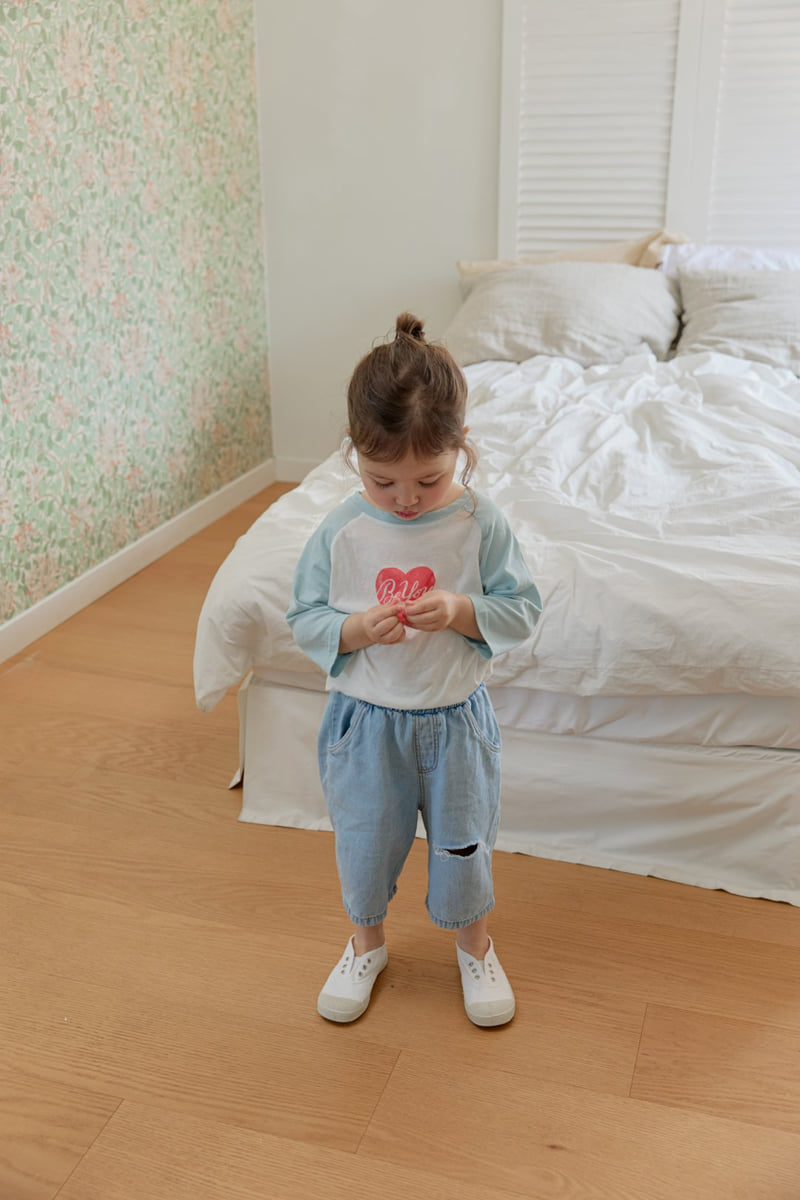 Onu - Korean Children Fashion - #kidsshorts - Heart Cropped Tee - 9