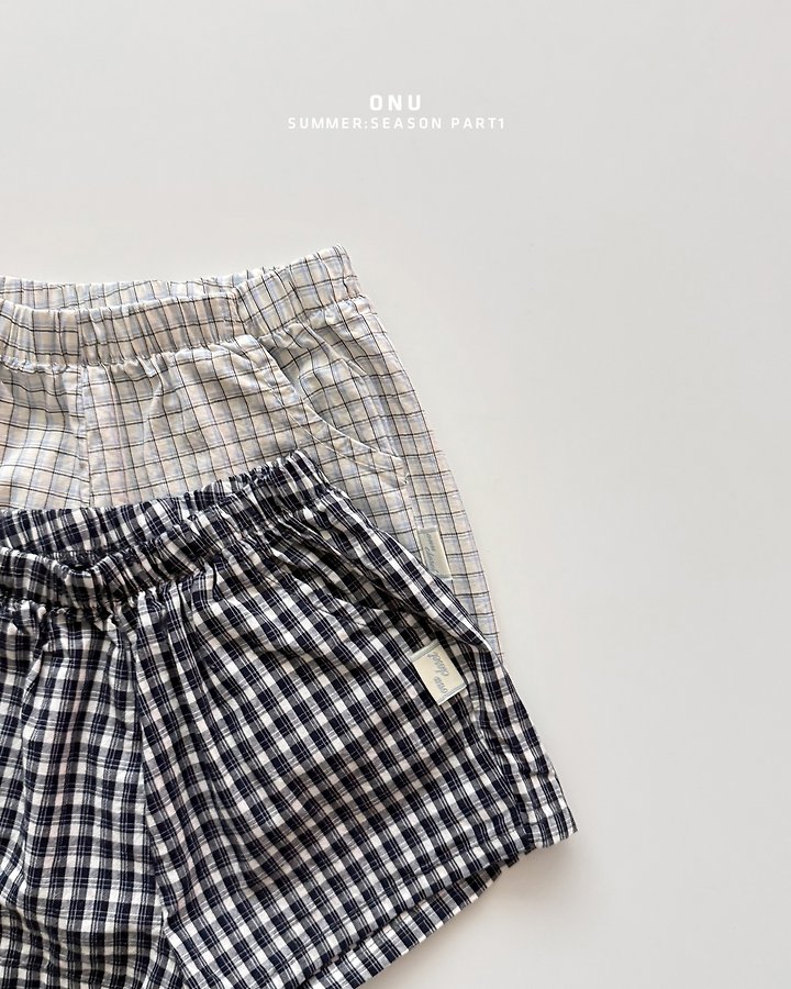 Onu - Korean Children Fashion - #kidsstore - Check Shorts - 5