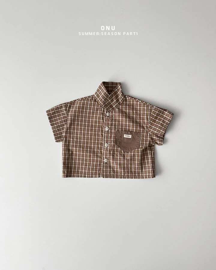 Onu - Korean Children Fashion - #kidsstore - Summer Check Shirt - 2