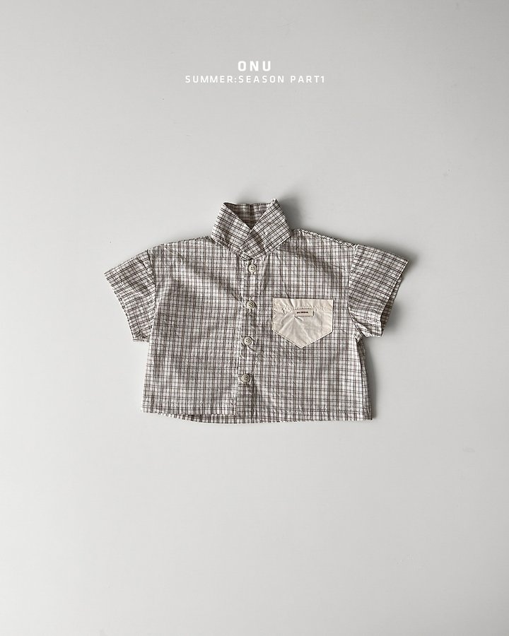 Onu - Korean Children Fashion - #kidzfashiontrend - Summer Check Shirt - 3
